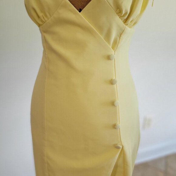 Revolve Camila Coelho Aaliyah Sleeveless Midi Dress Butter Yellow Stretch US -S - Picture 5 of 11